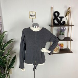 Barefoot Dreams CozyChic Ultra Lite Tie Front Top in Carbon